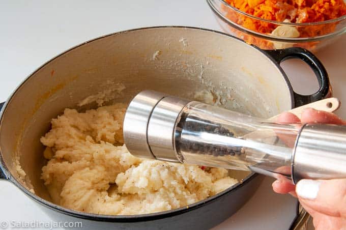 Adjusting seasonings to mashed potatoes