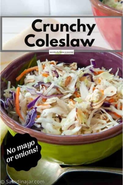 Pinterest Image for Crunchy Coleslaw