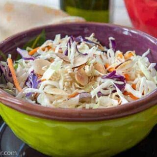 bowl of crunchy coleslaw