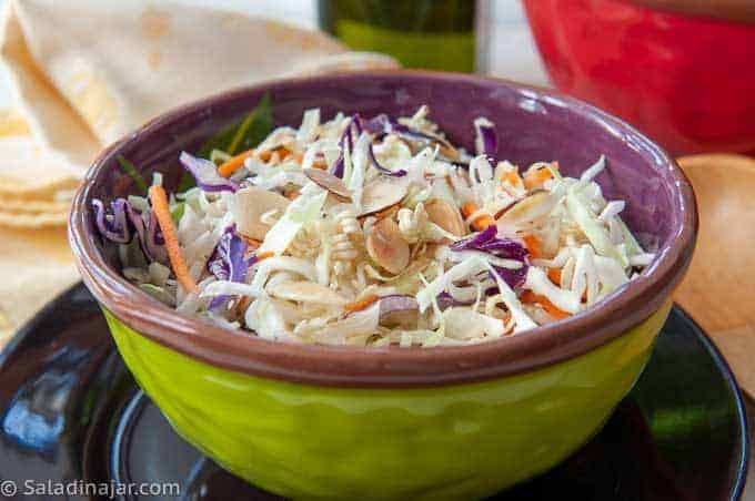 finished Crunchy Coleslaw--ready to eat.