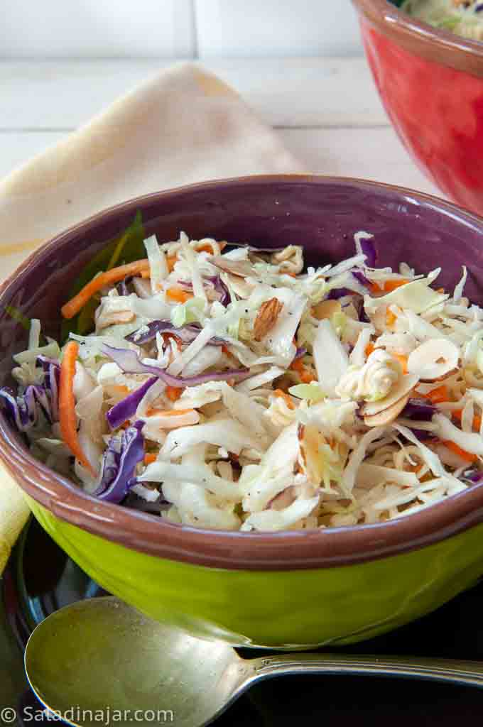 Crunchy Coleslaw in a serving bowl.