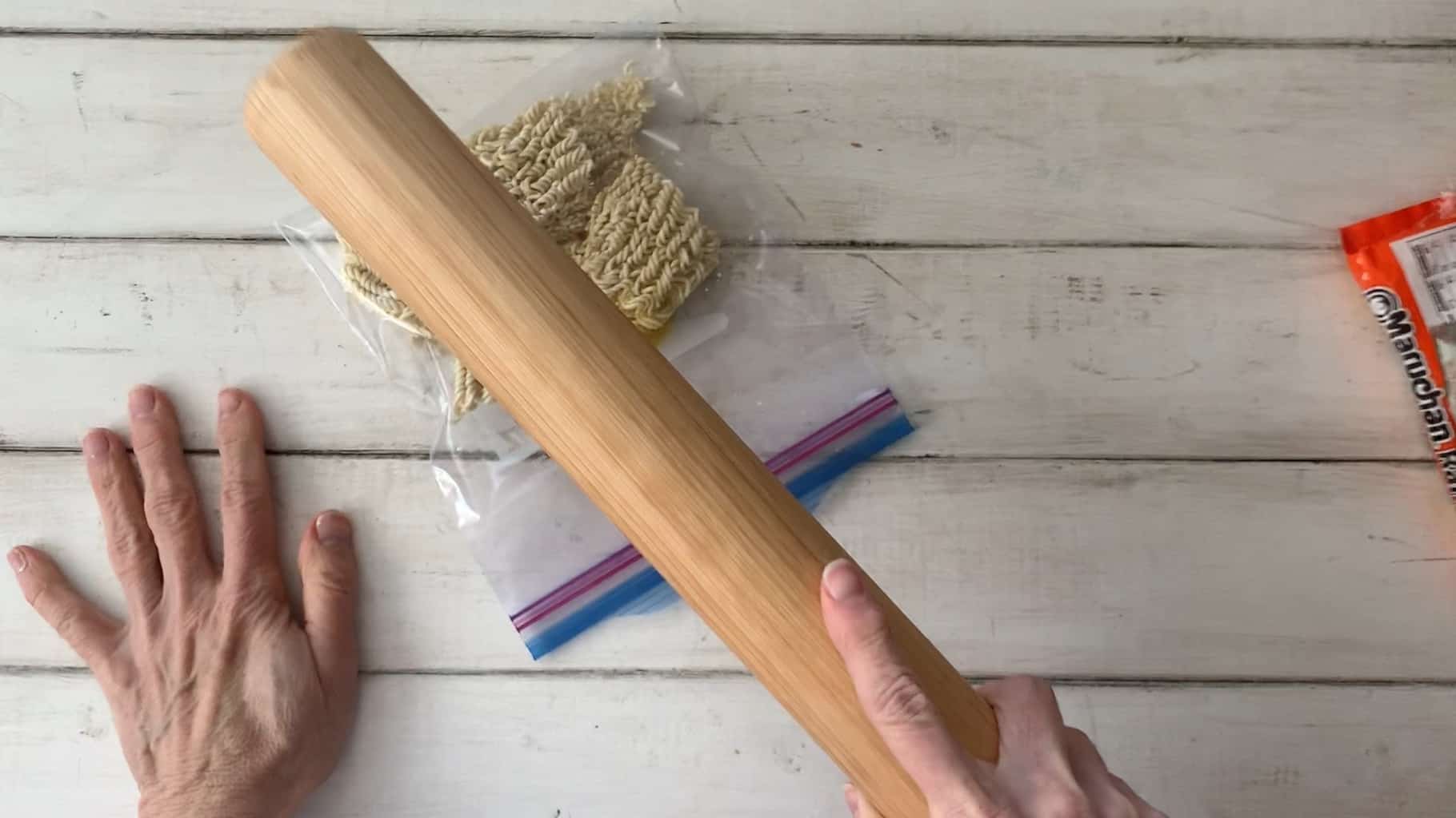 crushing Ramen noodles