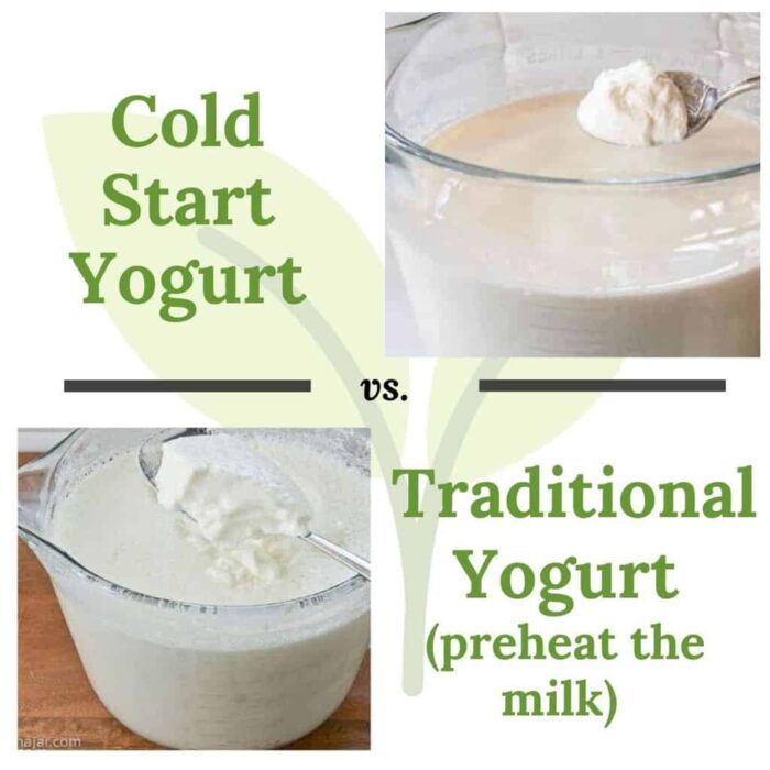 cold start yogurt vs. traditional homemade yogurt