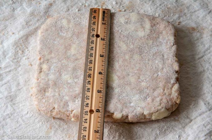 9-inch square of dough
