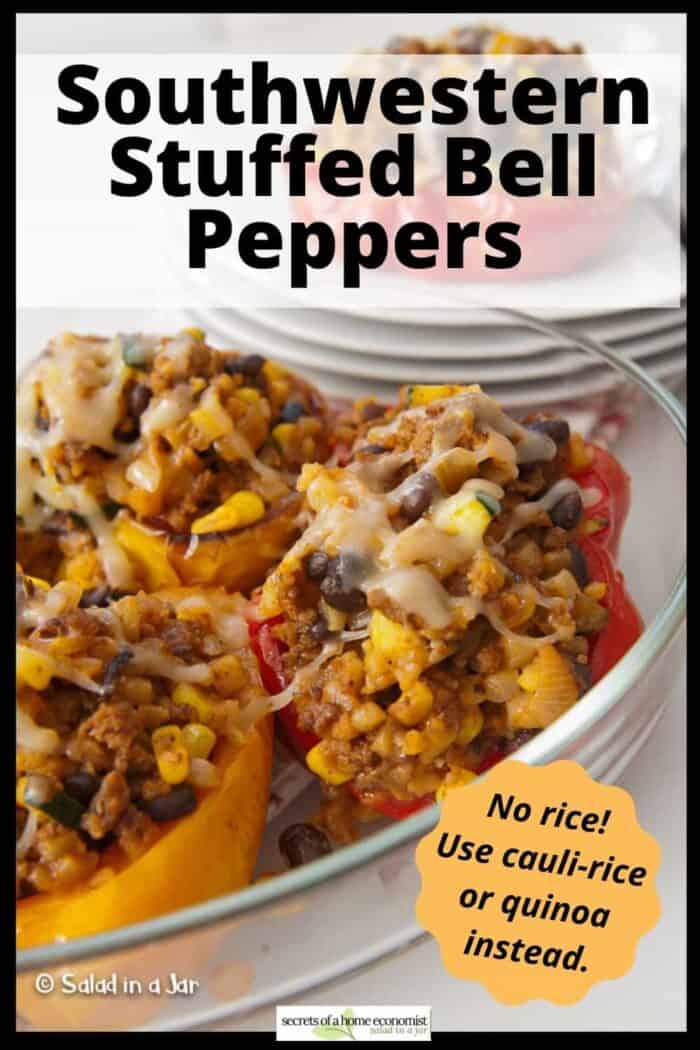 PInterest Image for Southwestern Stuffed Bell Peppers