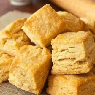 flaky biscuits made with yogurt whey on a plate