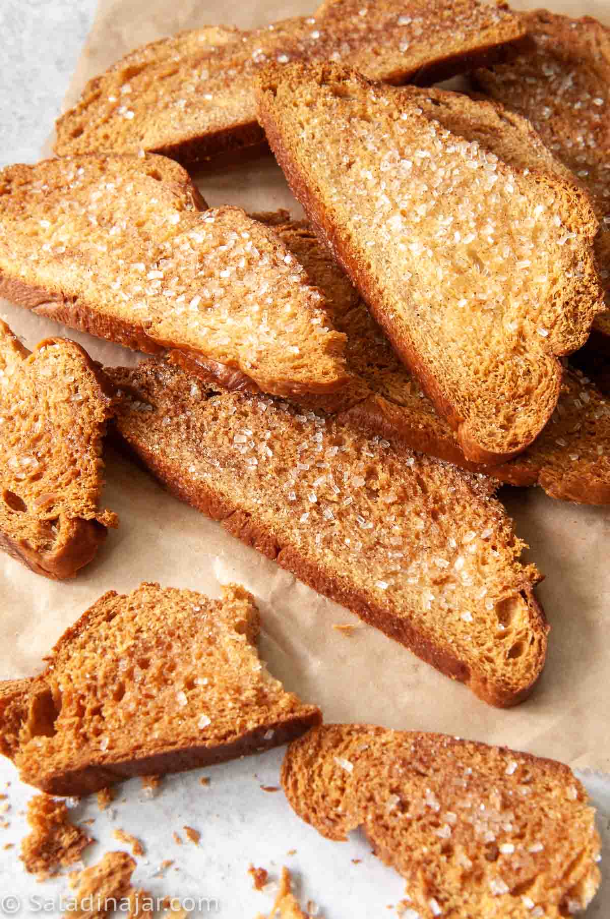 Cinnamon Melba Toasts--An Recipe for Using Stale Bread | Salad in a Jar