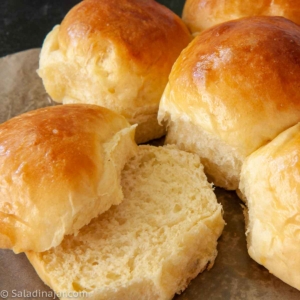 Hawaiian rolls-one is split to see the inside