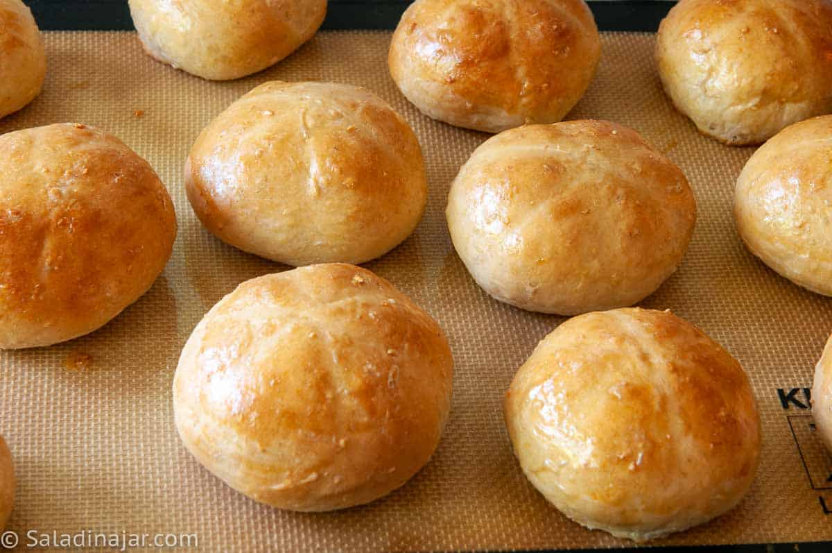 baked rolls right after coming out of the oven.