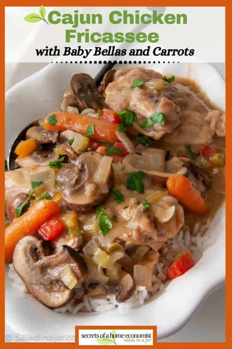 Make-Ahead Cajun Chicken Fricassee with Mushrooms | Salad in a Jar