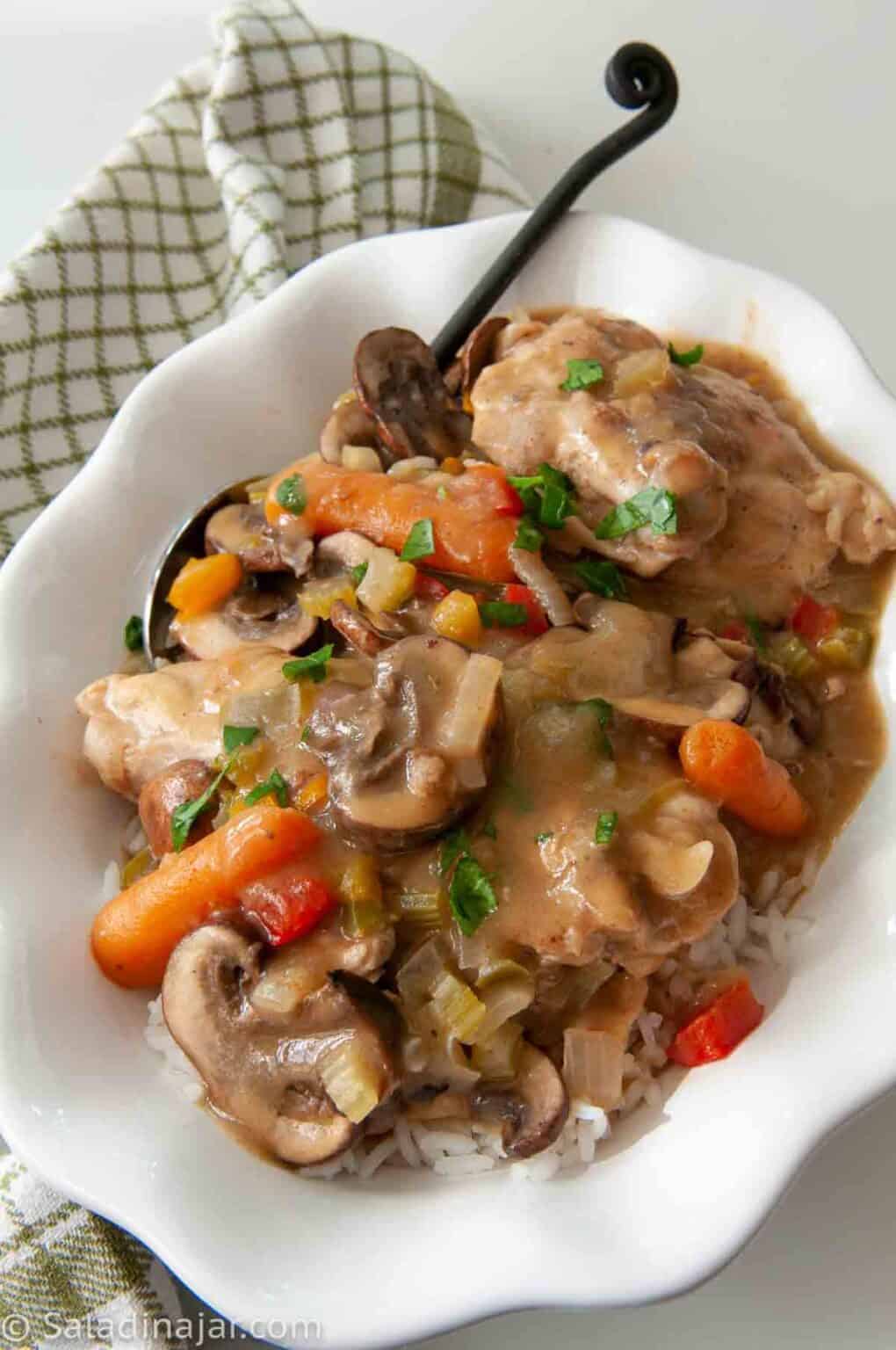 Cajun Chicken Stew with Mushrooms: Even Better the Next Day