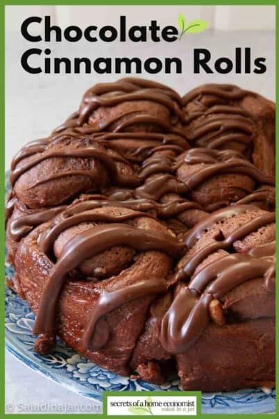 Pinterest Image for Chocolate Cinnamon Rolls with Chocolate Frosting