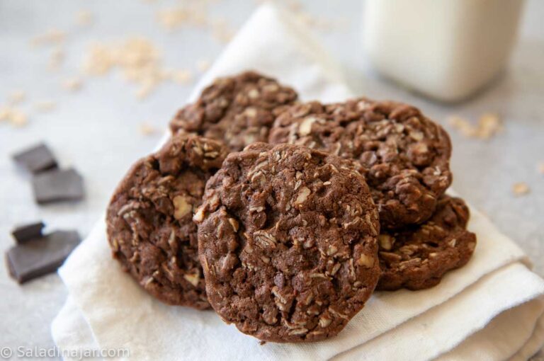 Chocolate Icebox Cookies with Oatmeal and Chocolate Chips