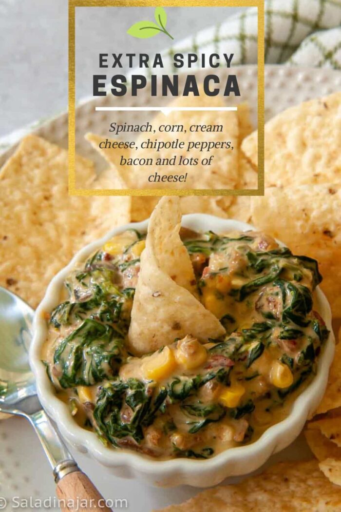 Pinterest Image of Espinaca as a dip