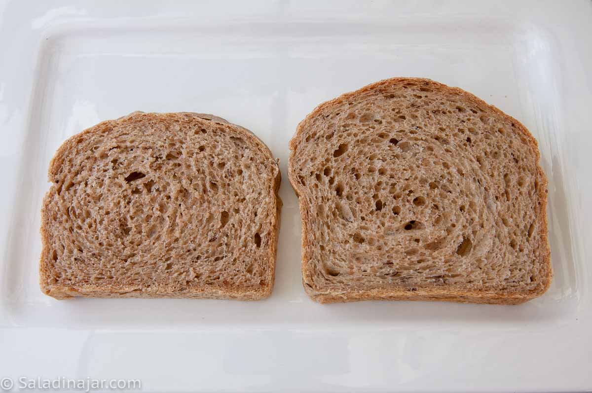 comparison of rye bread with gluten and without gluten