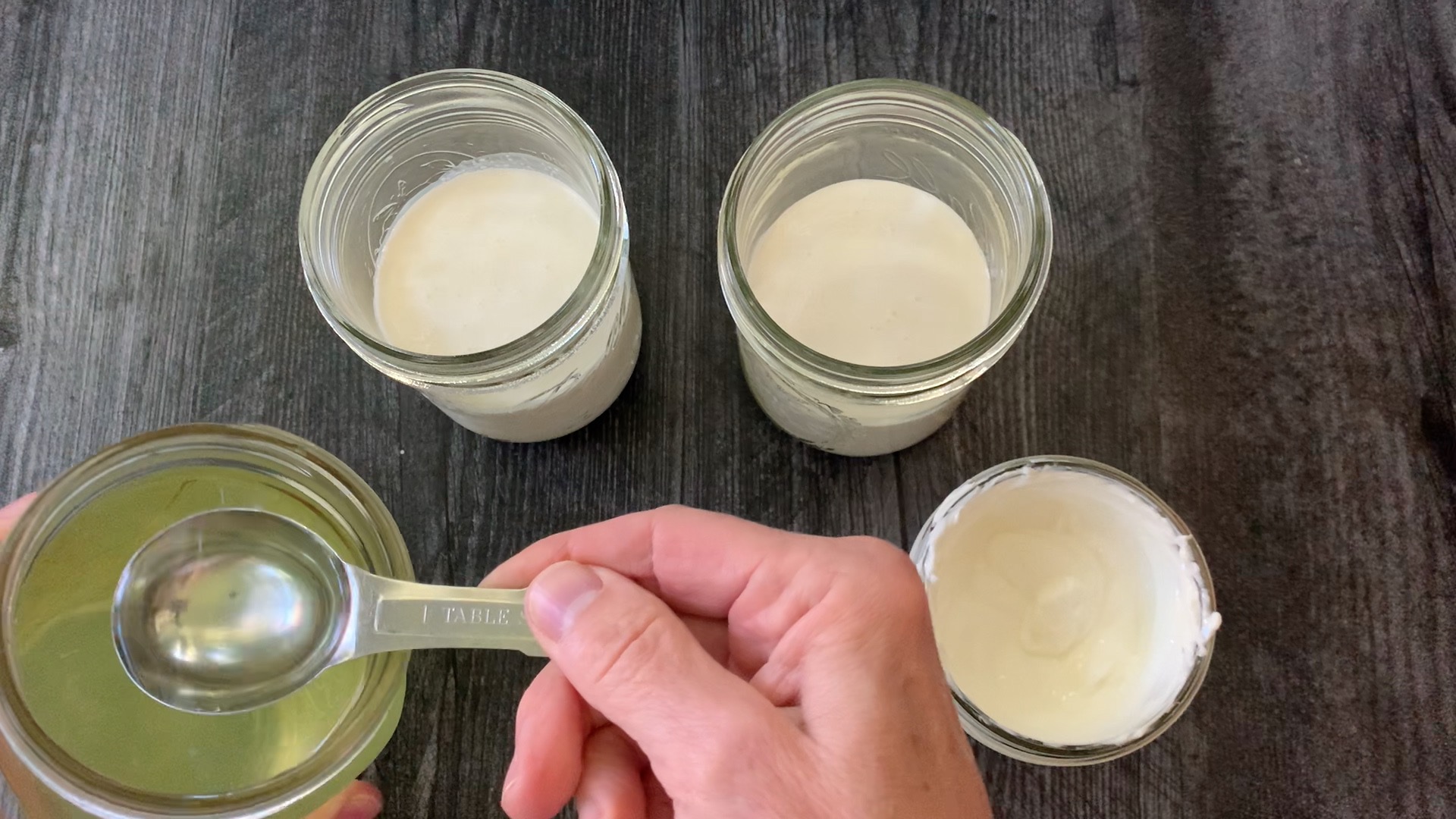 adding yogurt to cream