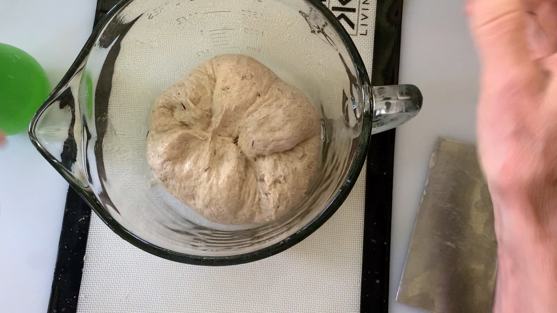 dough ball is prepared for second rise