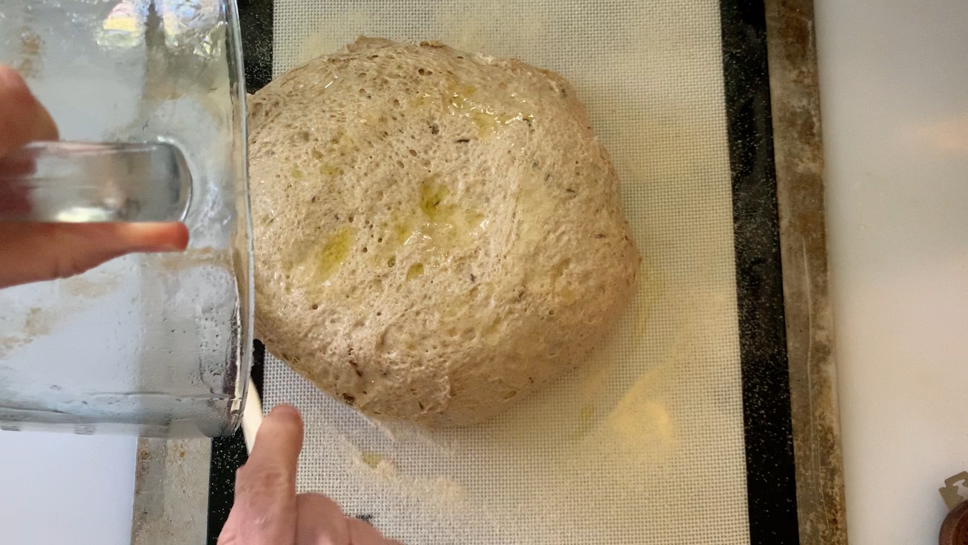 dough dropping out of proofing container