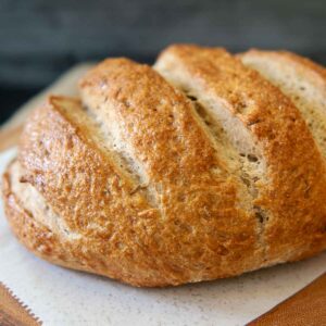 Glazed bread machine rye loaf