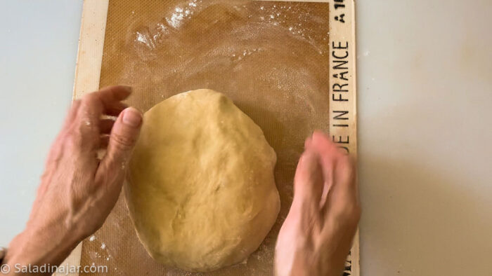 light kneading by hand