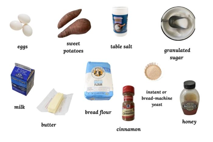 ingredients required for sweet potato rolls
