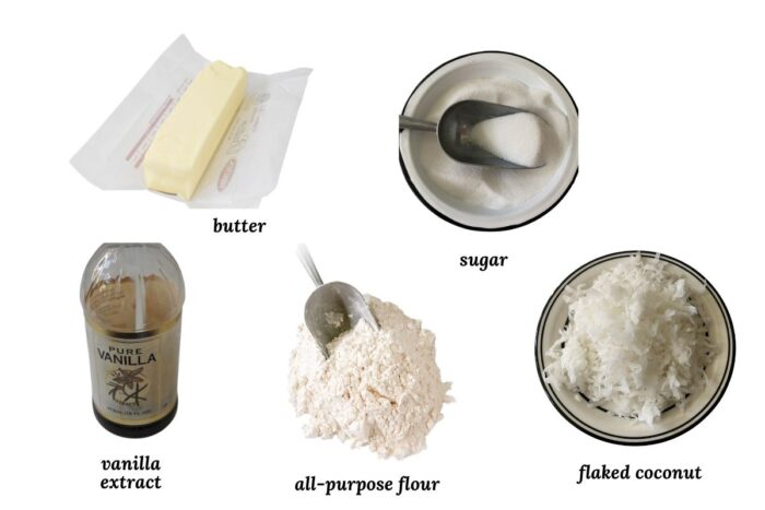 ingredients needed for coconut cookie recipe