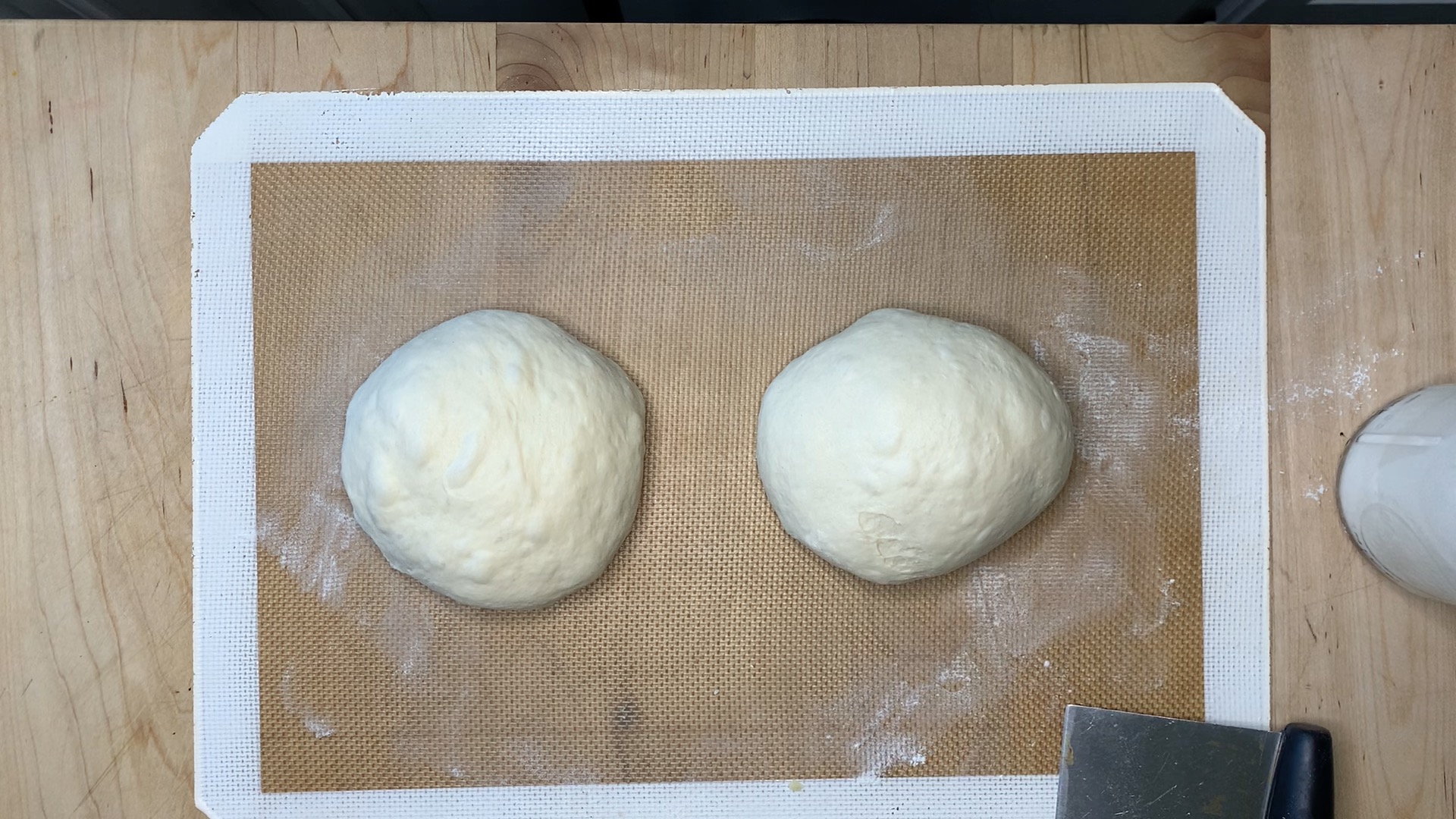 dividing pizza dough