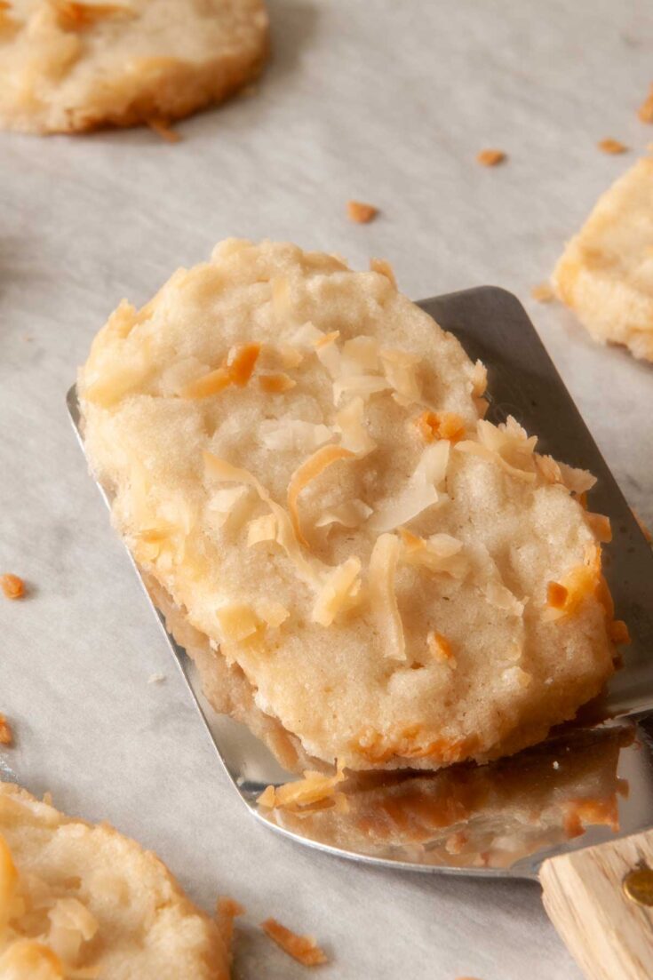 Easy Coconut Shortbread Cookies To Slice and Bake (No Eggs)