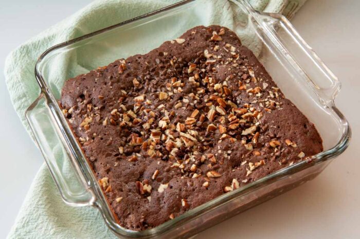 Microwave brownie recipe after cooking but before cutting