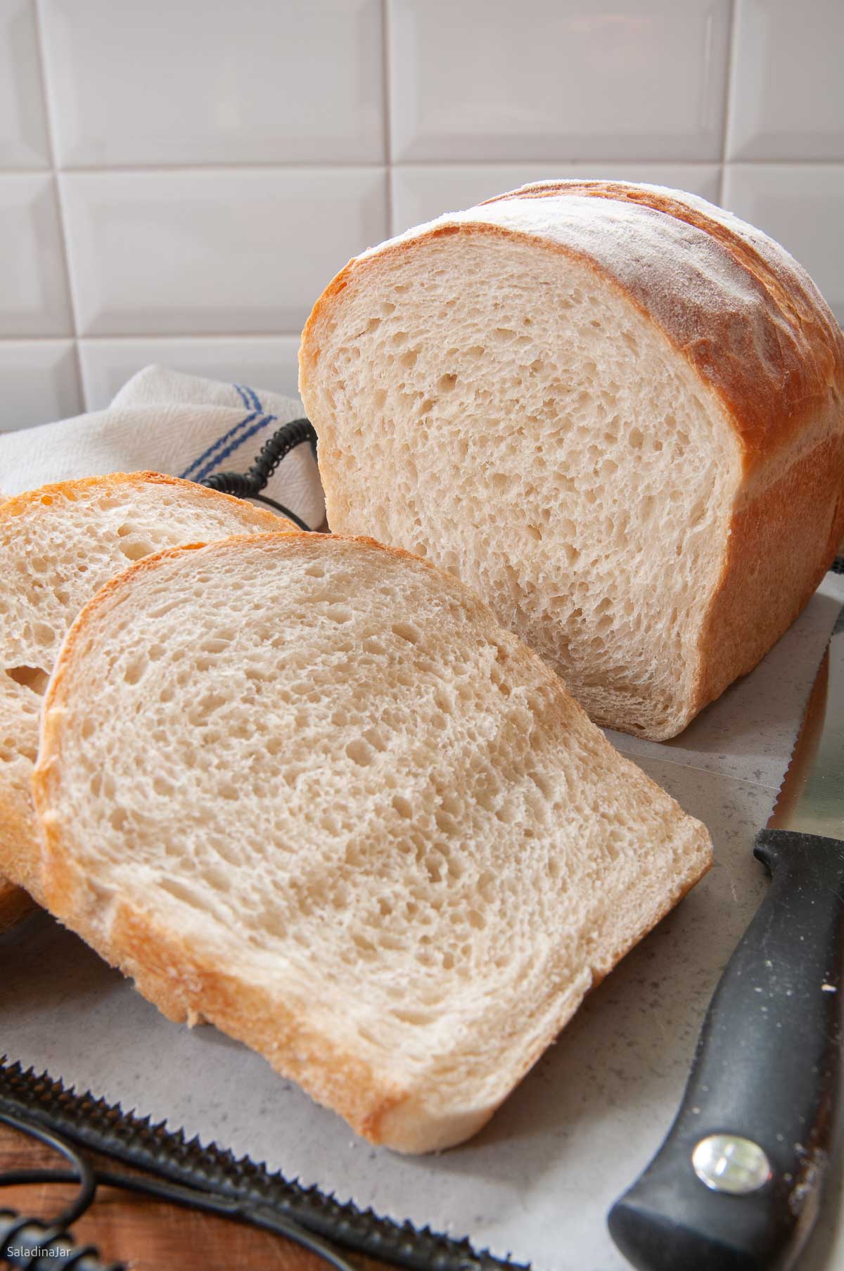 sliced sourdough loaf