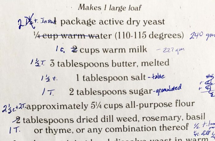 converting old recipe