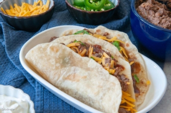 Ground Beef and Refried Beans for Quick Burritos on the Run