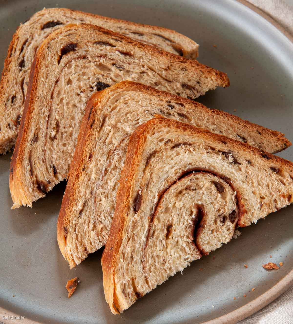 sliced cinnamon raisin bread