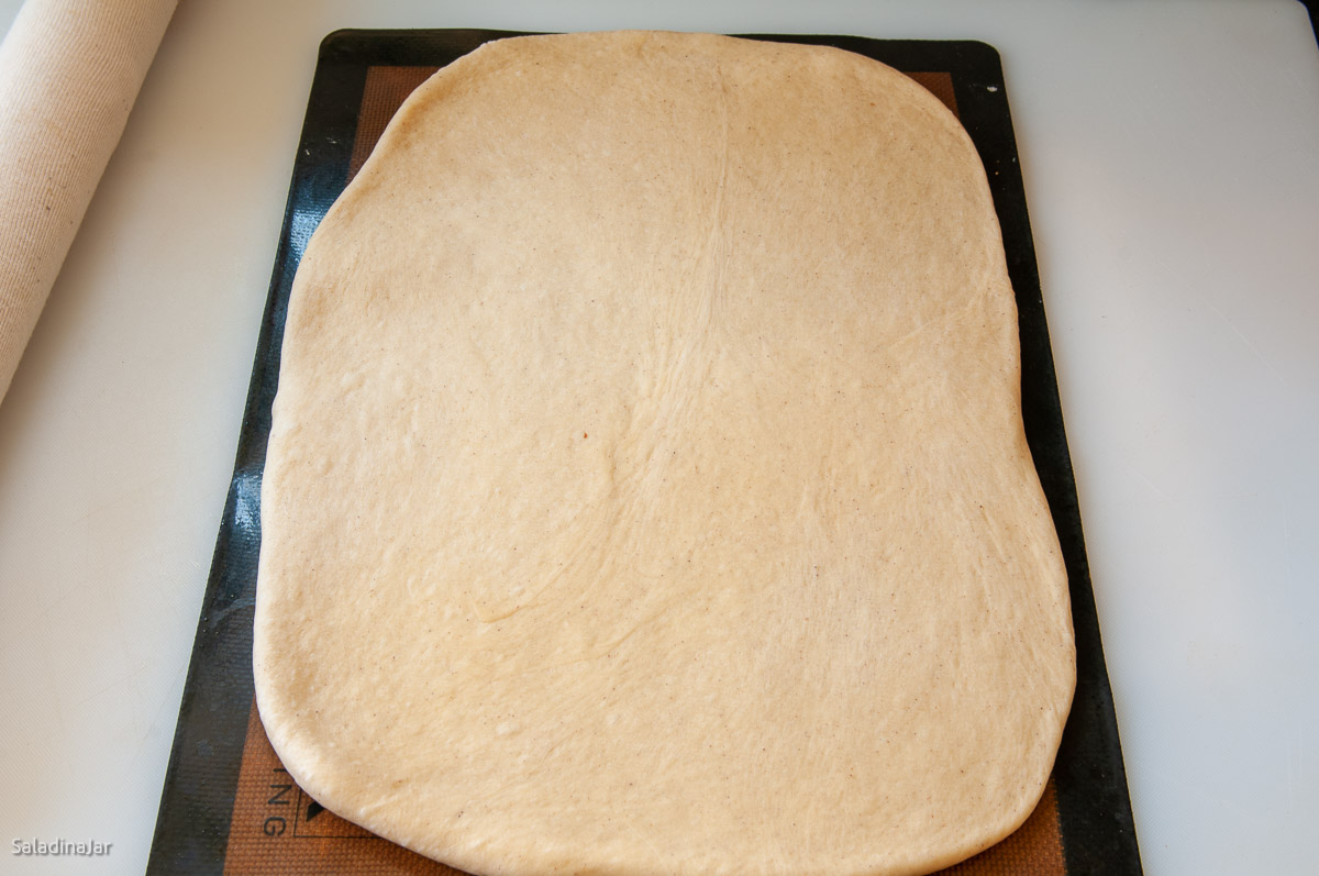 dough in a rectangle shape