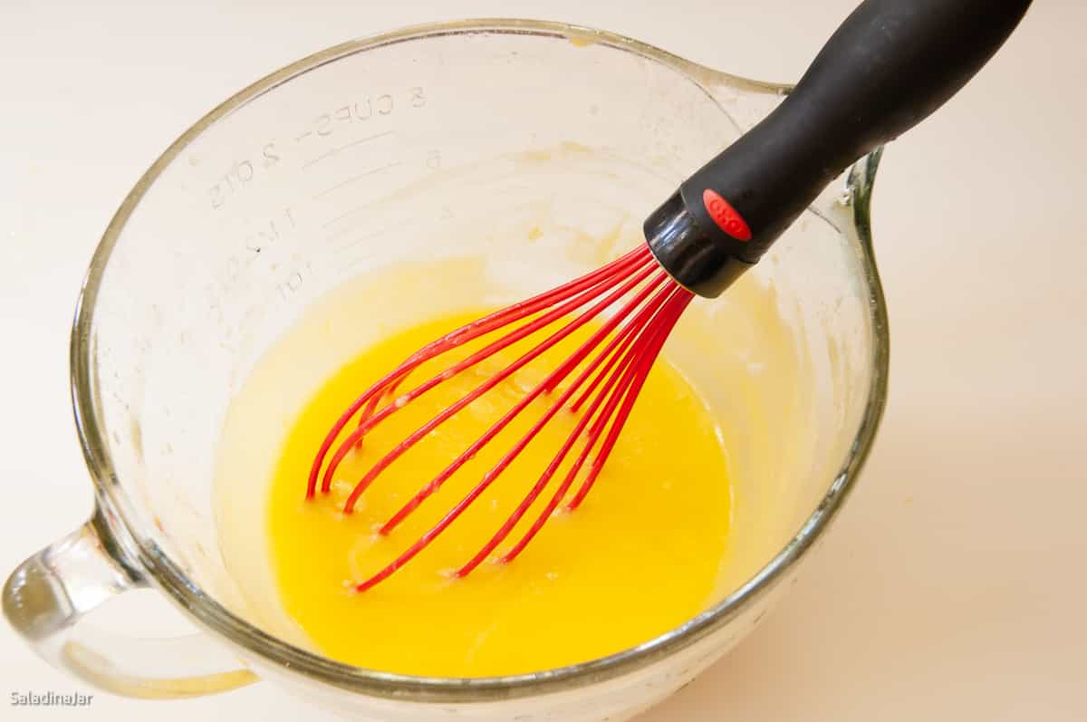 whisking lemon curd made in the microwave