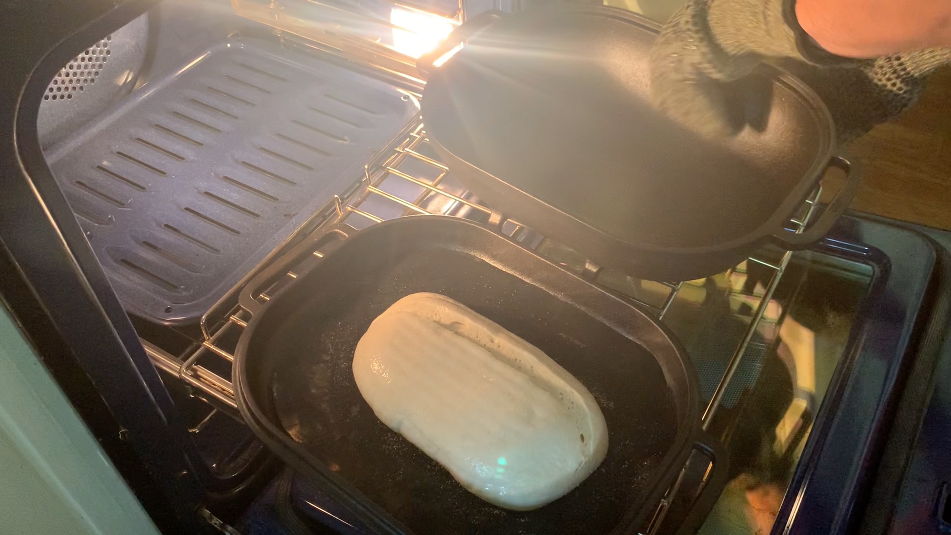 using a Challenger bread pan to bake the sourdough loaf