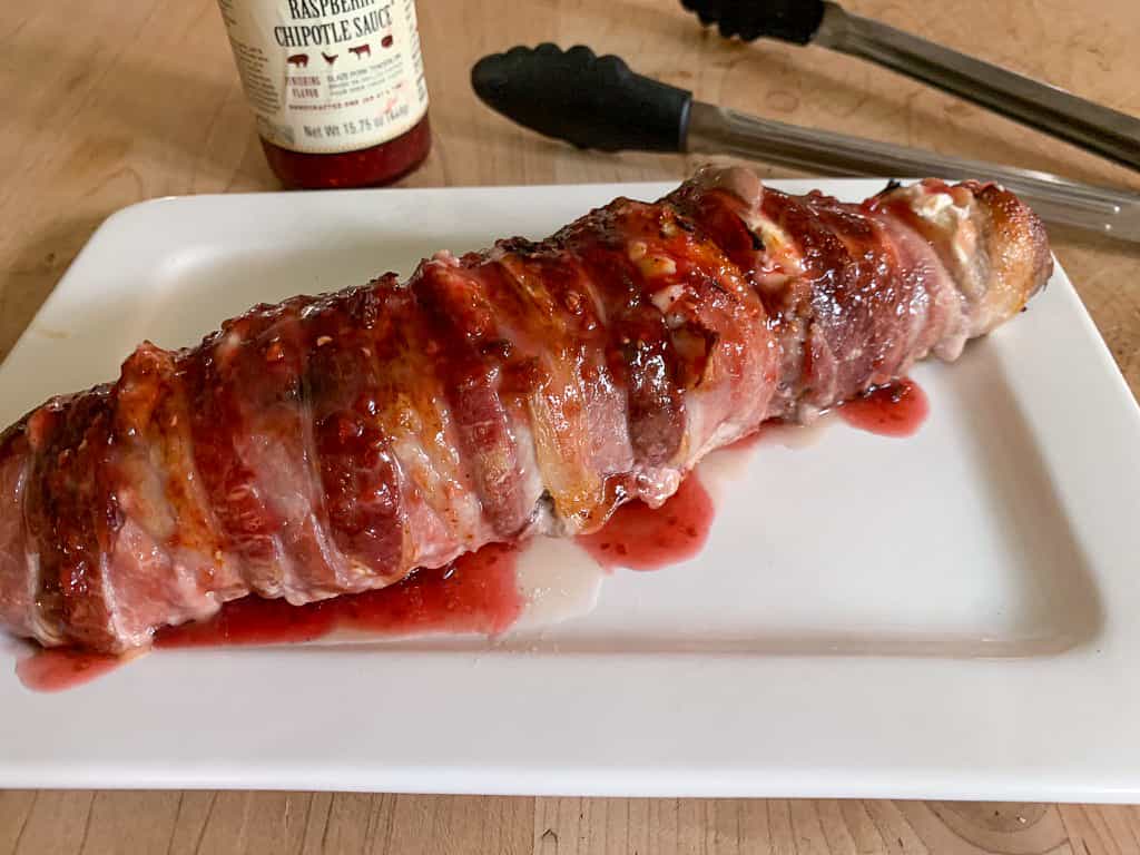 baked bacon-wrapped pork