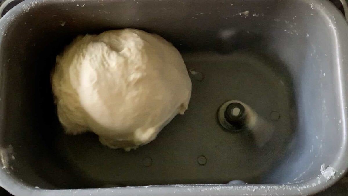after kneading for 15-18 minutes, dough should be smooth and elastic.