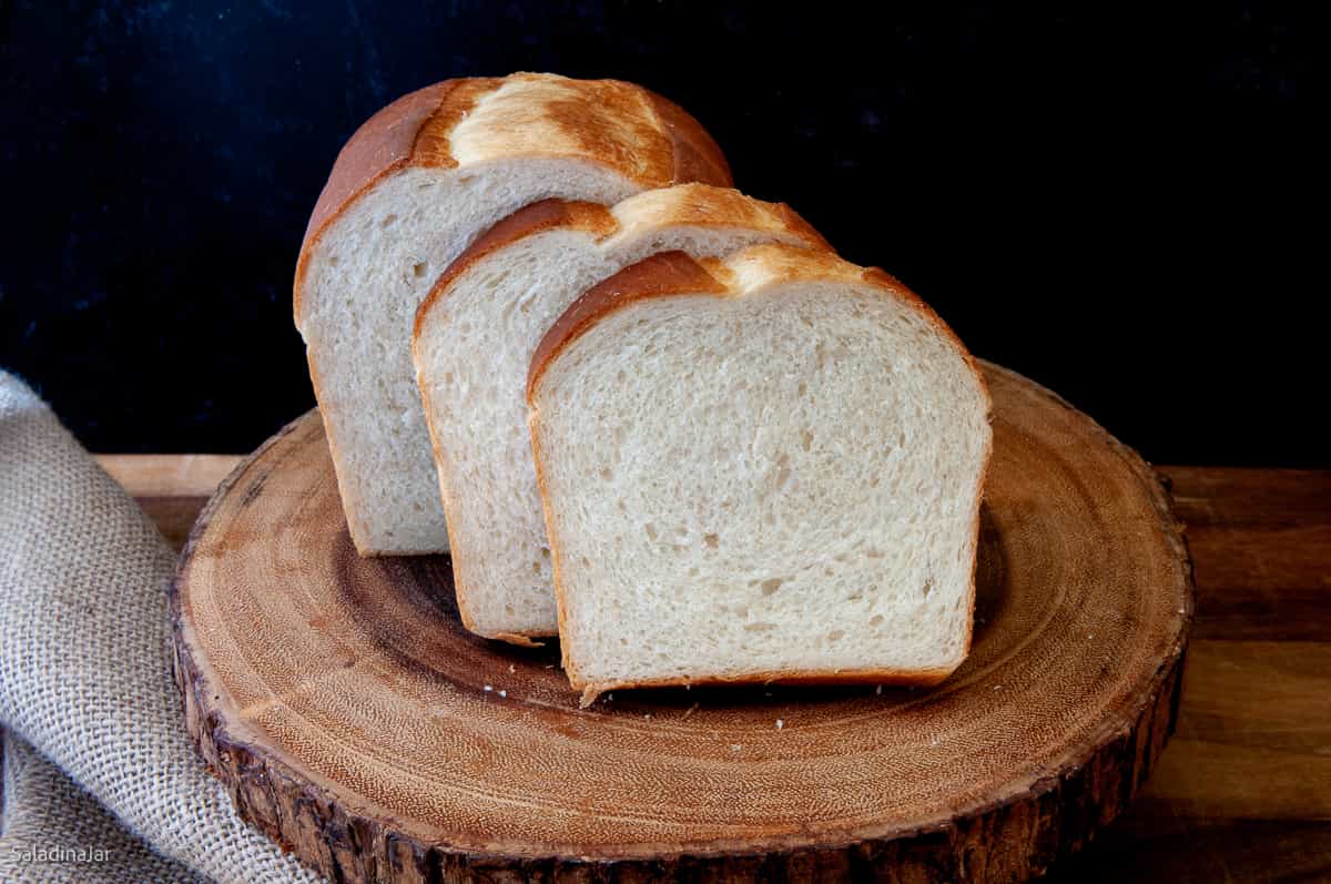 sliced bread showing the internal texture.