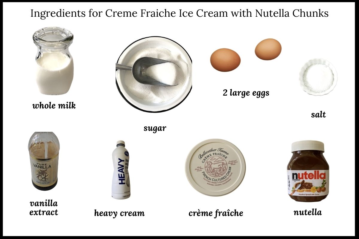 Creme Fraiche Ice Cream Recipe with Nutella Chunks