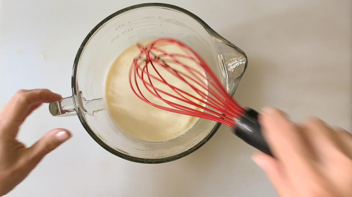whisking the ingredient after cooking a few minutes in the microwave.