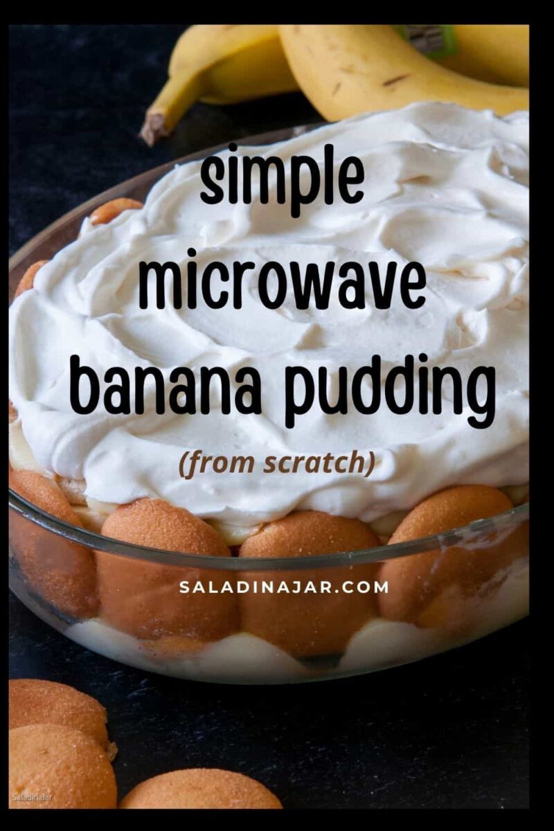 Pinterest image of simple banana pudding