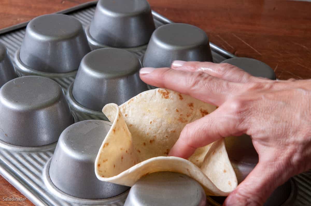 making baked tortilla bowls