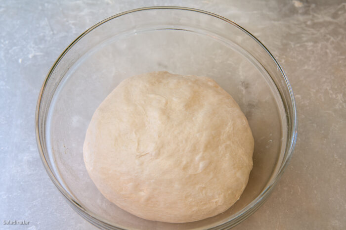 overproofed dough that has been deflated