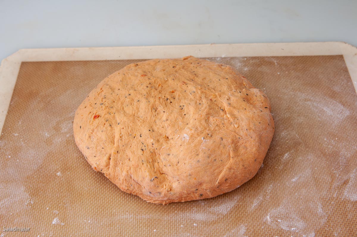 forming dough into a ball.