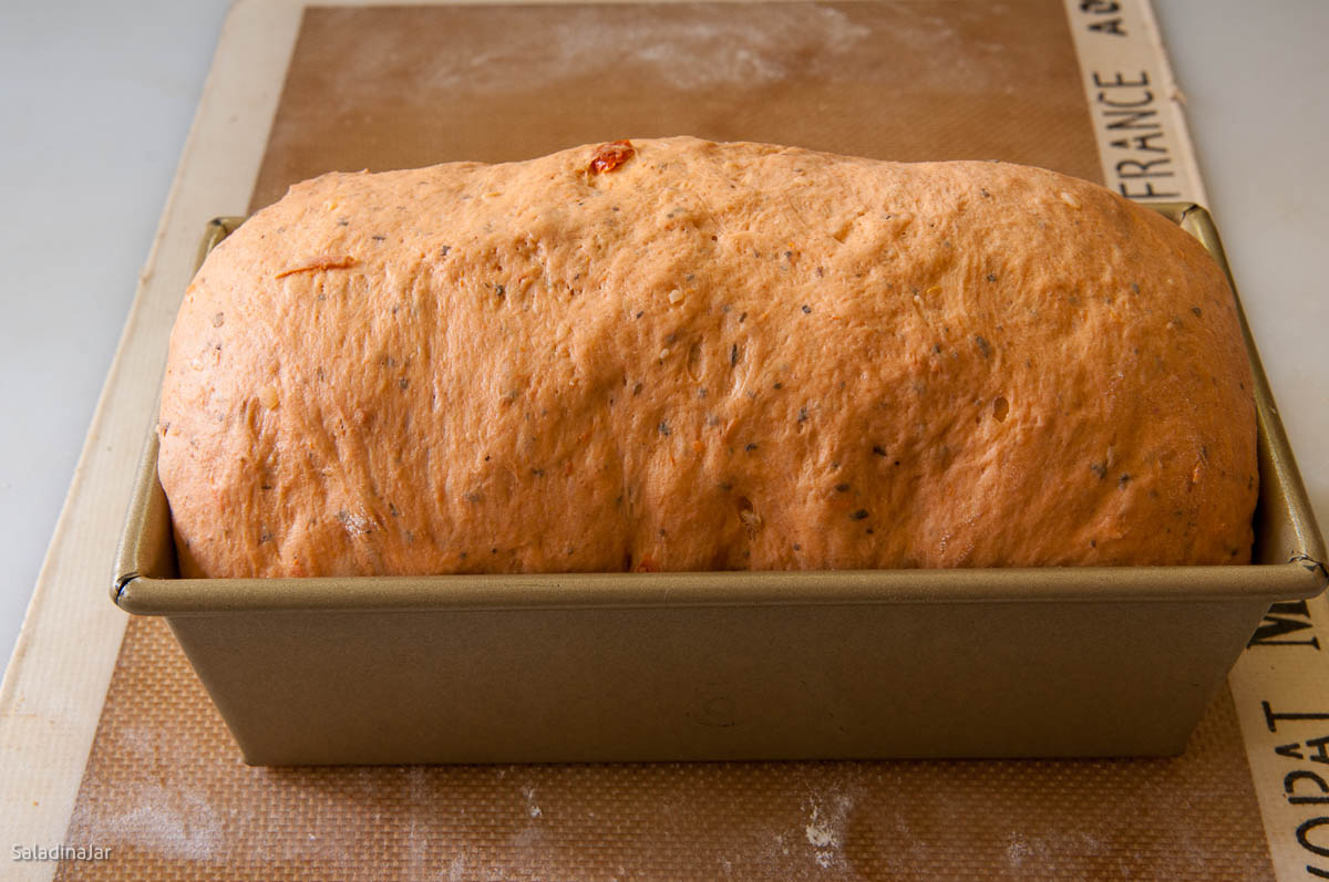 brush butter on bread after it comes out of the oven.