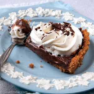 slice of microwave chocolate pie