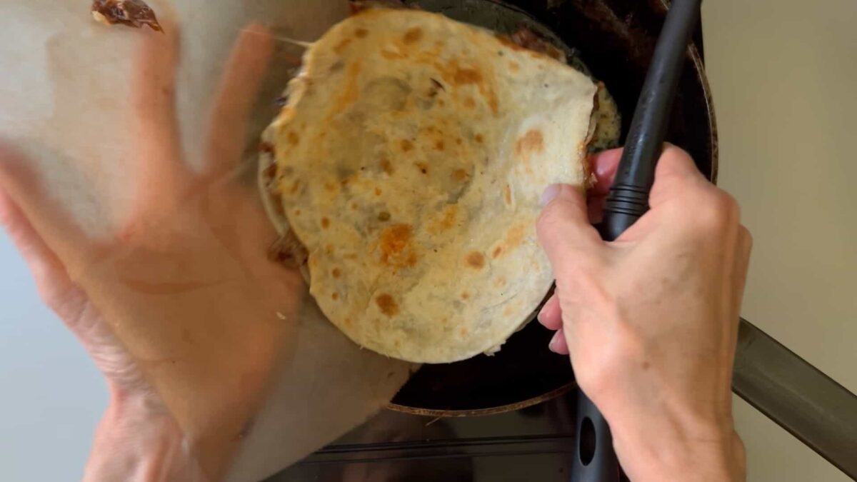 Flipping the tortilla