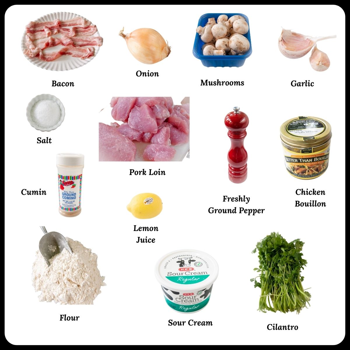 ingredients needed for pork stroganoff