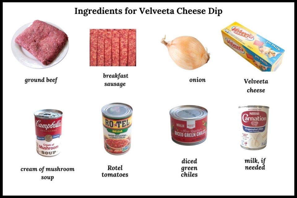 Easy Velveeta Cheese Dip with Hamburger and Sausage